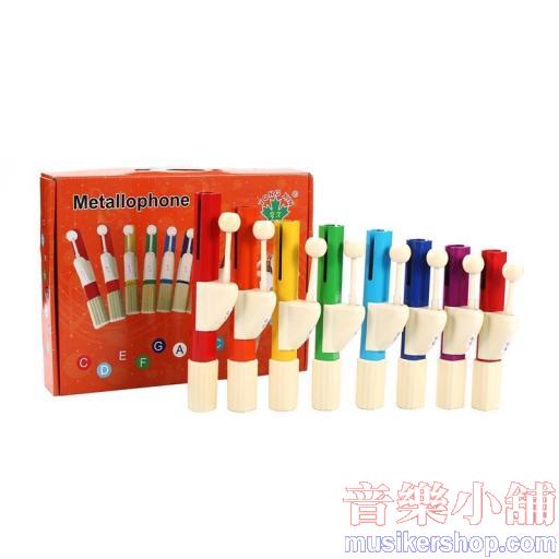 奧福樂器 彩虹色八音甩鐘 一組8音 (音律鐘)