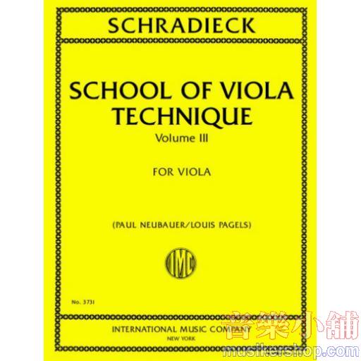 School of Viola Technique, Volume III