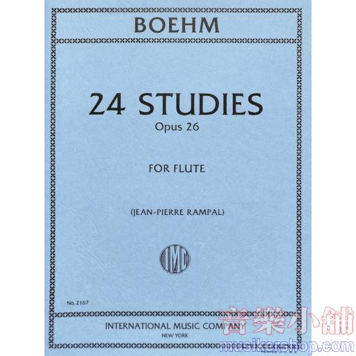 Böhm : 24 Etudes Caprices Op. 26 (Rampal) Edited by Jean-Pierre Rampal