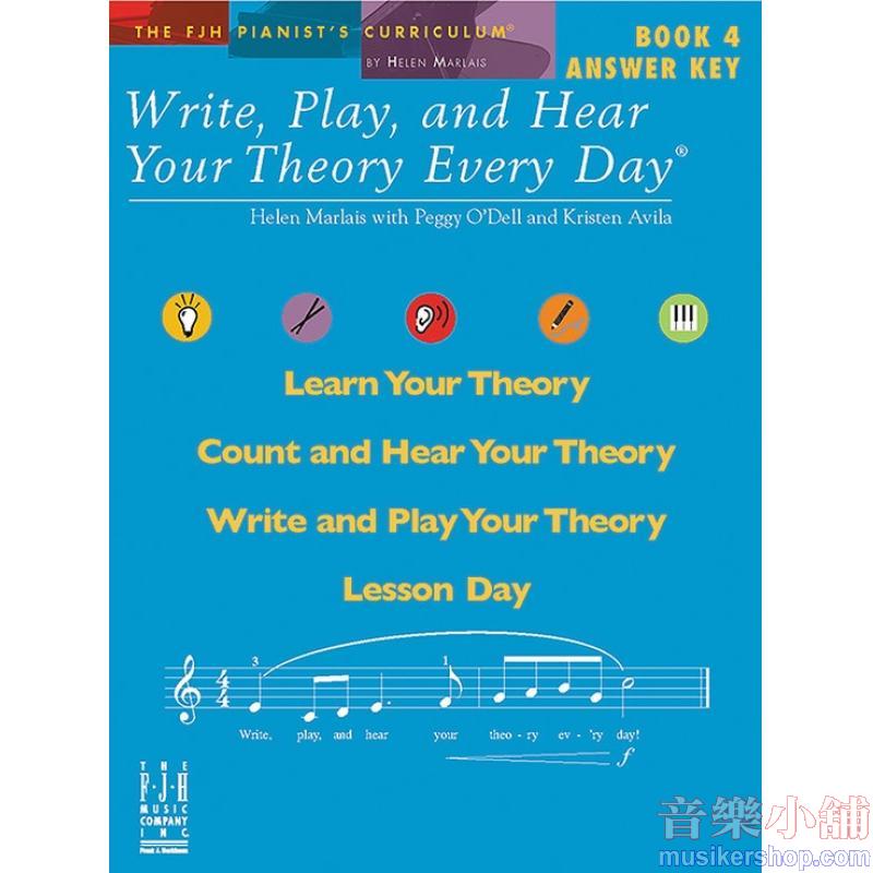 Write, Play, and Hear Your Theory Every Day Answer Key, Book 4