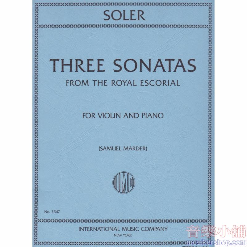 Three Sonatas From The Royal Escorial (S. Marder)
