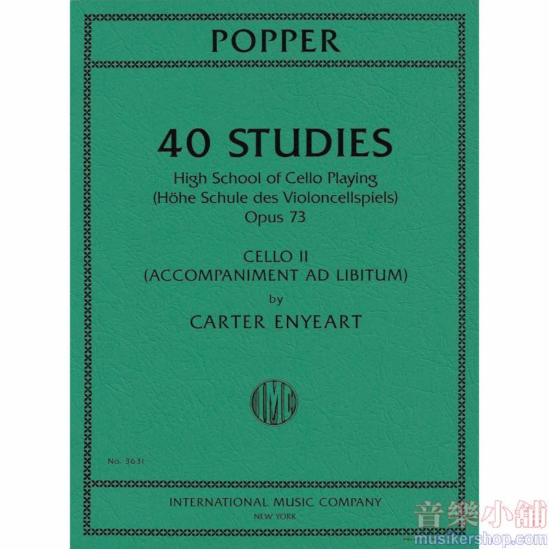 David Popper : High School of Cello Playing, Op. 73 (Cello Accompaniment Part) Cello Duet