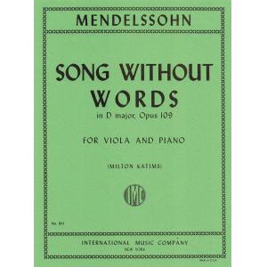 Mendelssohn：Song Without Words in D major, Opus 10...