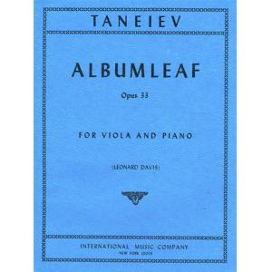 TANEYEV：Albumleaf, Op. 33 (L. DAVIS)