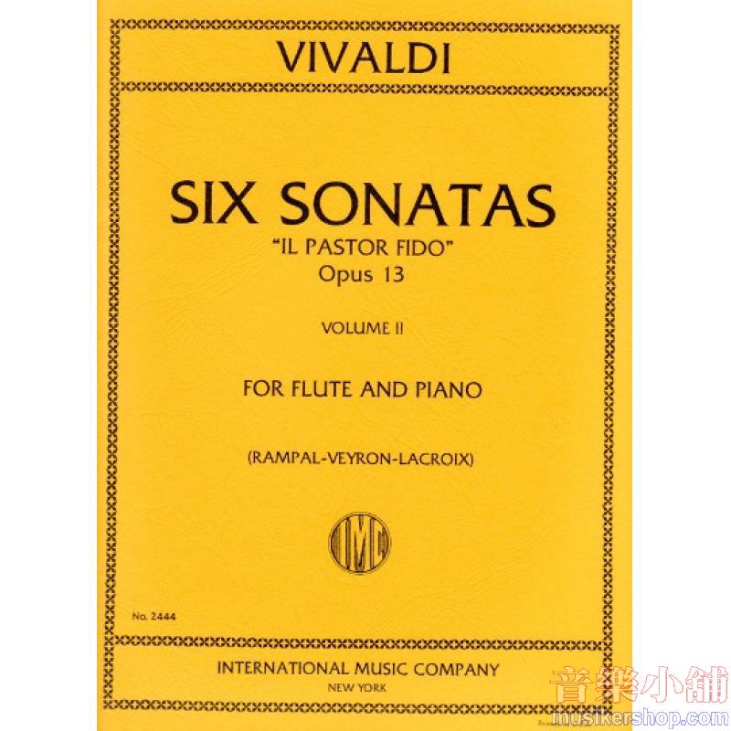 Antonio Vivaldi : Six Sonatas, ＂Il Pastor Fido＂, Op. 13, Volume II Flute and Piano