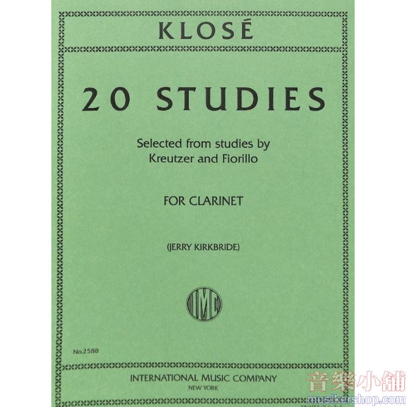Klosé：20 Studies Selected from Kreutzer and Fiorillo
