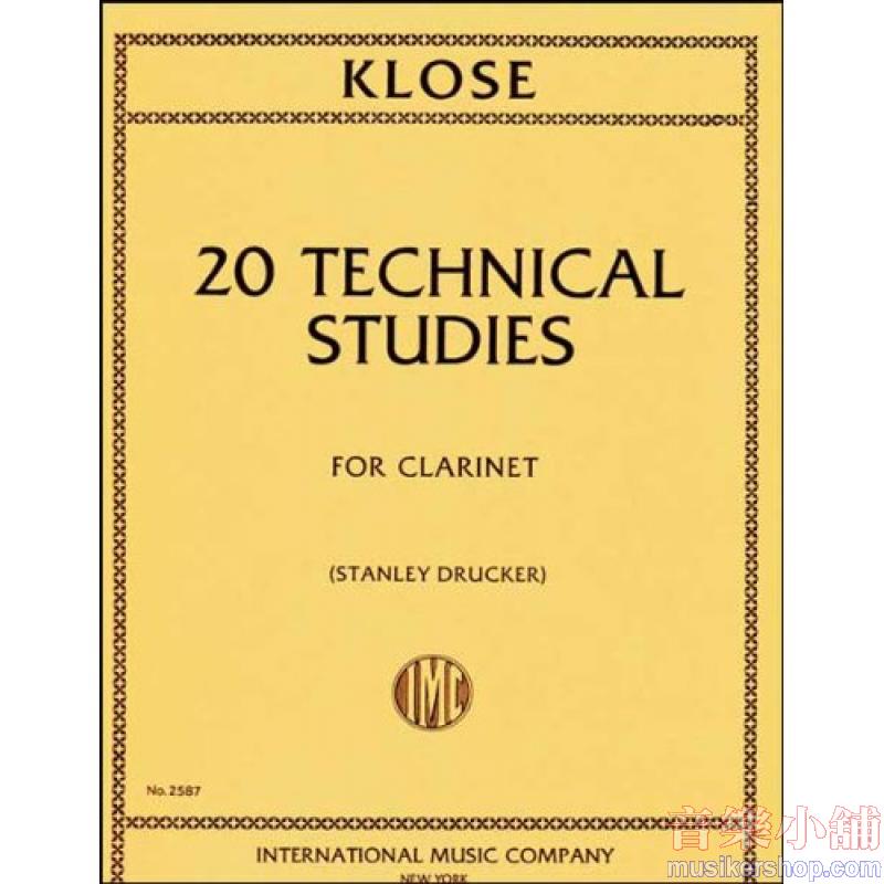 Klosé:20 Technical Studies (DRUCKER)