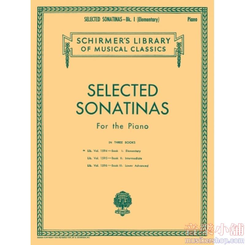 Selected Sonatinas—Book I: Elementary. 7 Sonatinas by Reinecke, Spindler, Lichner, Gurlitt, Kuhlau, Clementi - Schirmer 