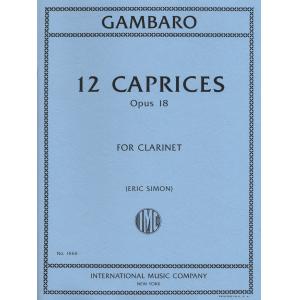 Gambaro：12 Caprices, Op. 18 (SIMON)
