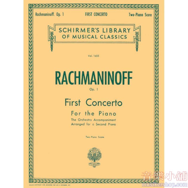Rachmaninoff:Concerto No. 1 in F minor, Op. 1 - Schirmer Library of Classics Volume 1655