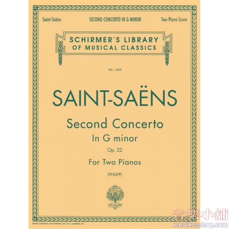 Saint-Saëns:Concerto No. 2 in G minor, Op. 22 (Philipp) - Schirmer Library of Classics Volume 1405