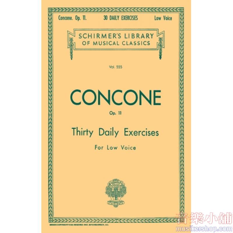 Concone:30 Daily Exercises, Op. 11, Low Voice - Schirmer Library of Classics Volume 555