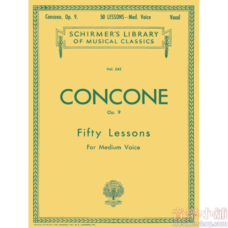 Giuseppe Concone : 50 Lessons for Medium Voice, Op. 9