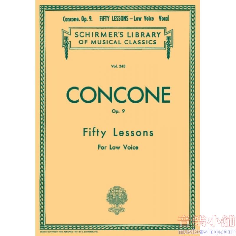 Giuseppe Concone : 50 Lessons for Low Voice, Op. 9