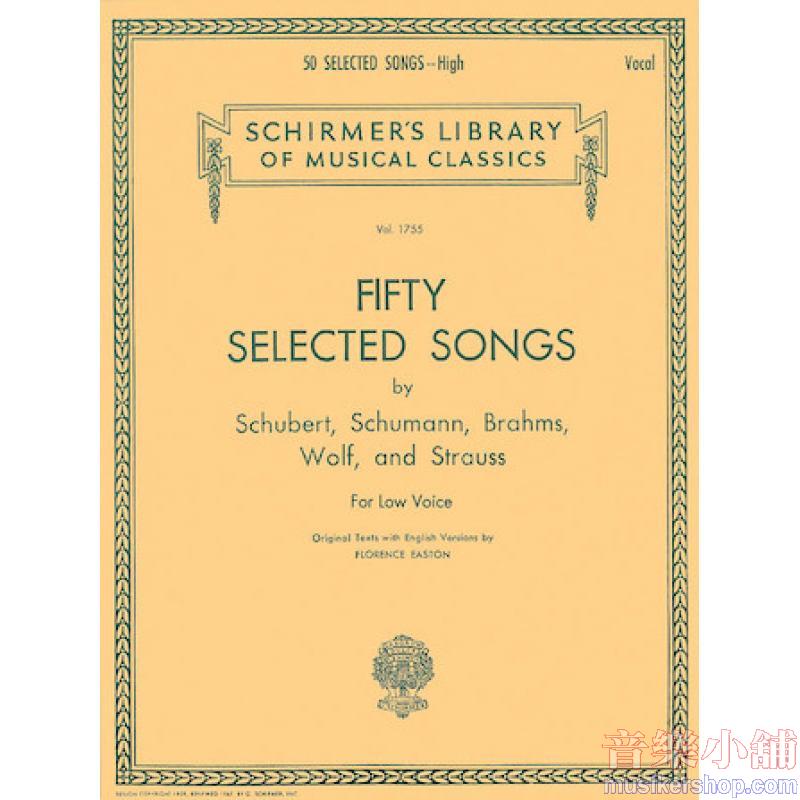 50 Selected Songs [ger., eng.], Low Voice - Schirmer Library of Classics Volume 1755