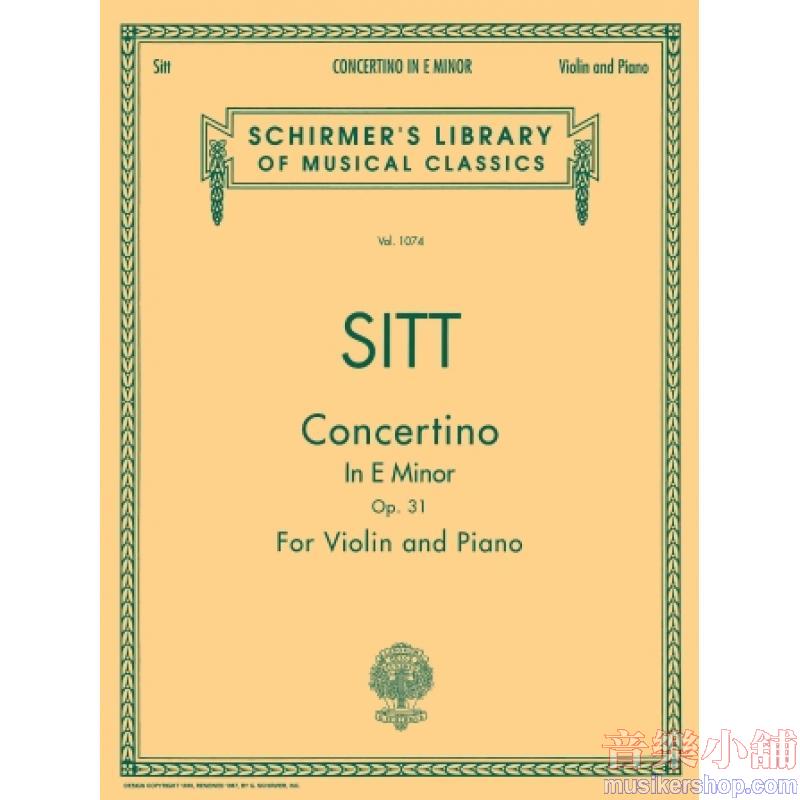 Sitt:Concertino in E minor, Op. 31 - Schirmer Library of Classics Volume 1074