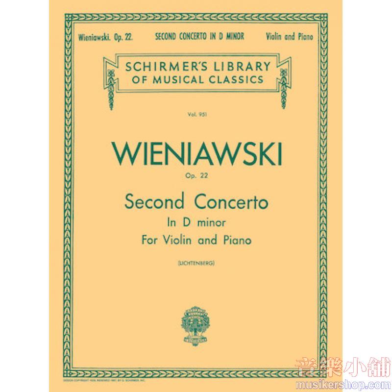 Wieniawski:Concerto No. 2 in D minor, Op. 22 (Lichtenberg) - Schirmer Library of Classics Volume 951