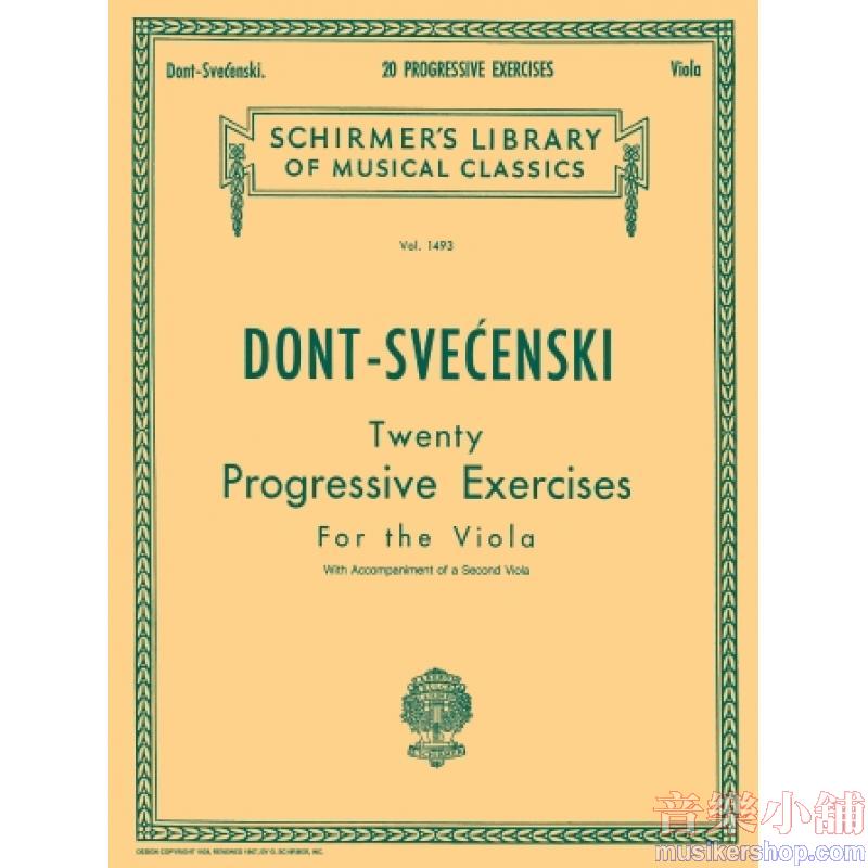 Dont:20 Progressive Exercises - Schirmer Library of Classics Volume 1493