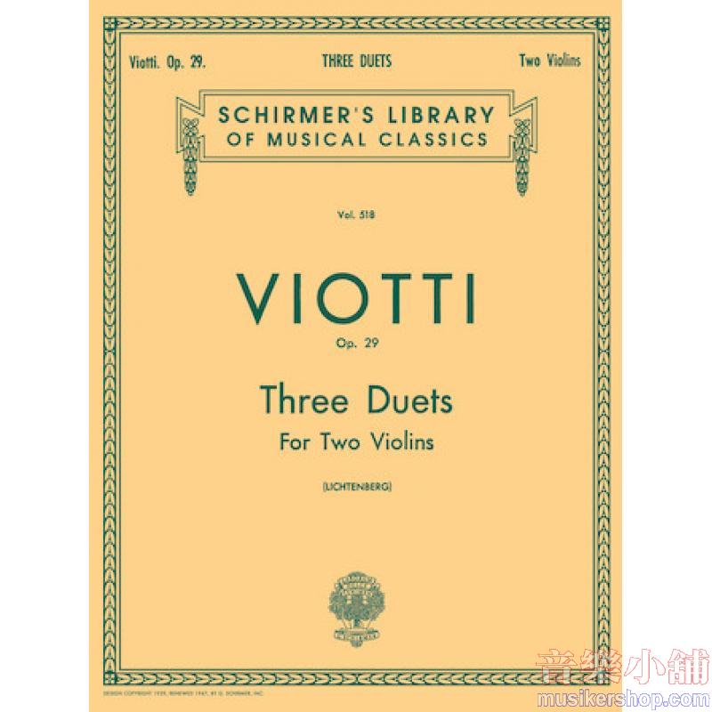 Viotti:3 Duets, Op. 29 (Lichtenberg) - Schirmer Library of Classics Volume 518
