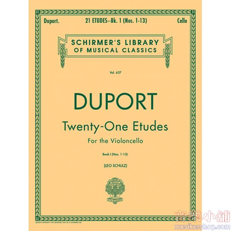 Duport：21 Etudes, Book I - Schirmer Library of Classics Volume 637