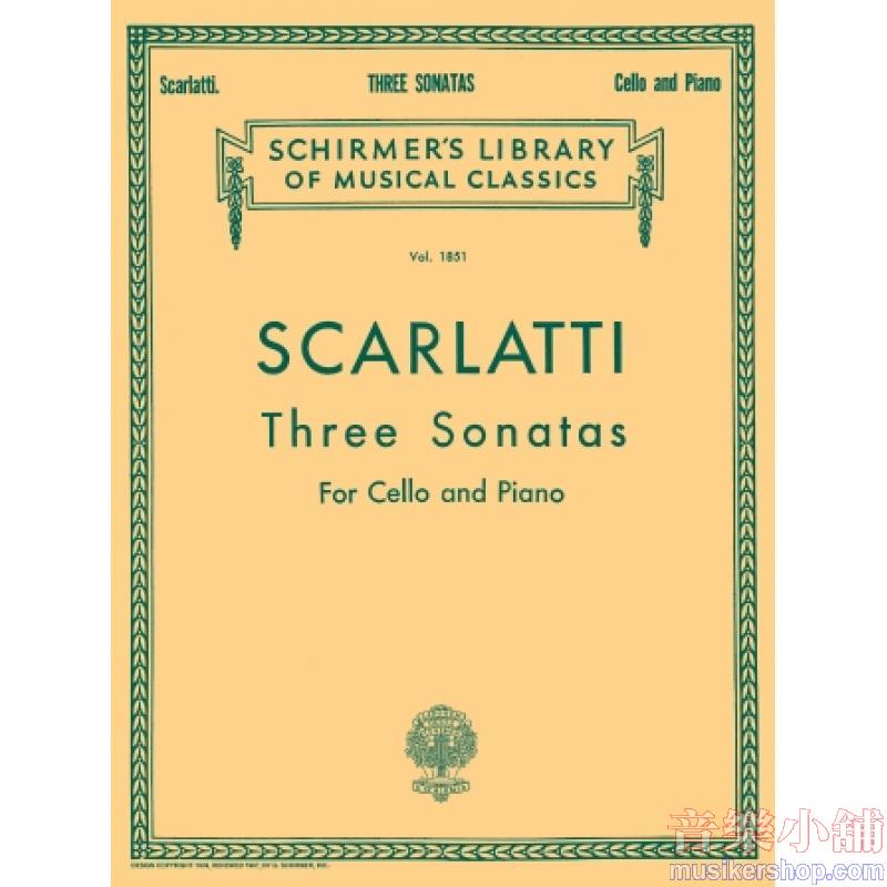 Scarlatti:3 Sonatas (Bacon) - Schirmer Library of Classics Volume 1851