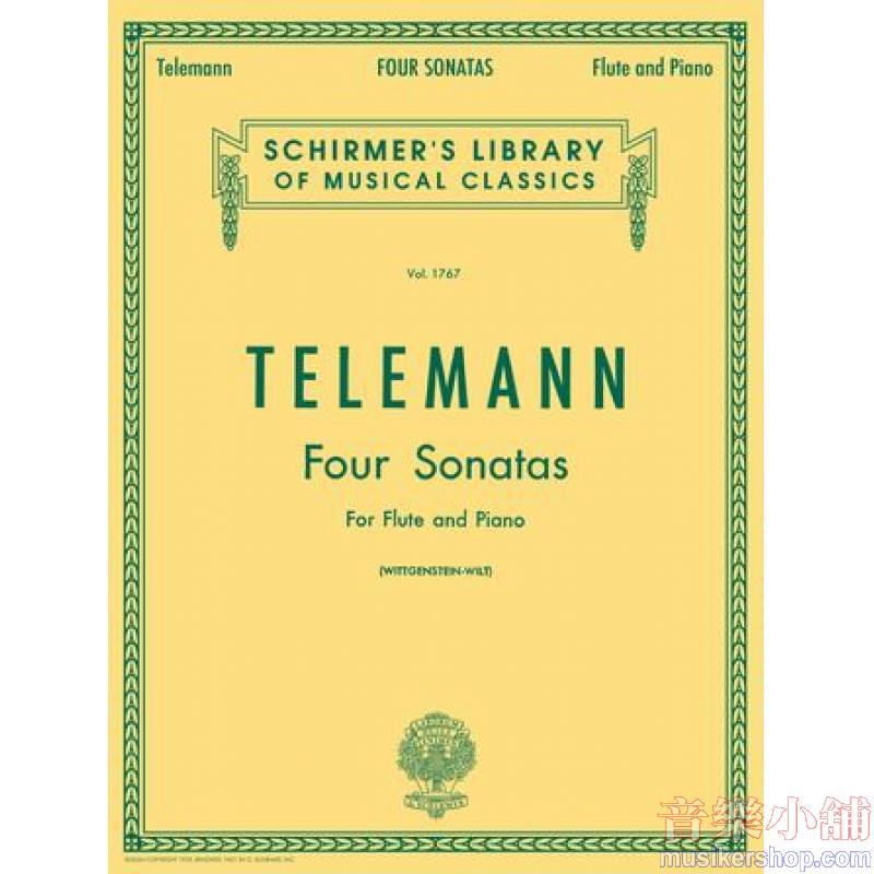 Telemann：4 Sonatas (Wittgenstein-Wilt) - Schirmer Library of Classics Volume 1767