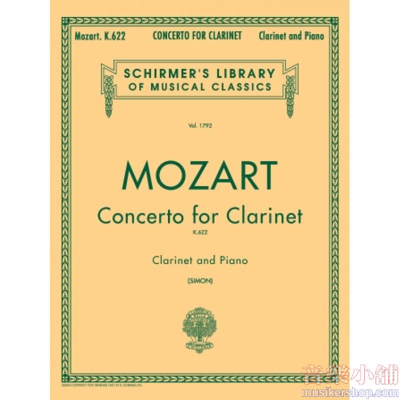 Mozart:Concerto (K. 622) (Simon) - Schirmer Library of Classics Volume 1792