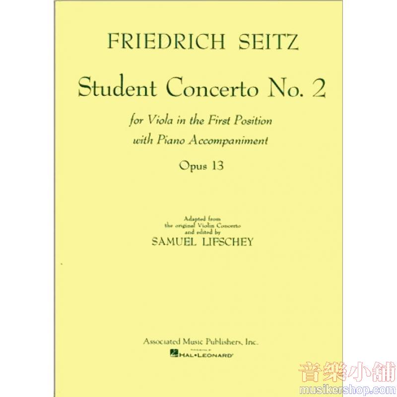 Seitz : Student Concerto No. 2, Op. 13 for Viola (First Position) and Piano