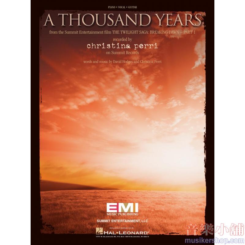 Christina Perri : A Thousand Years Piano/Vocal/Guitar