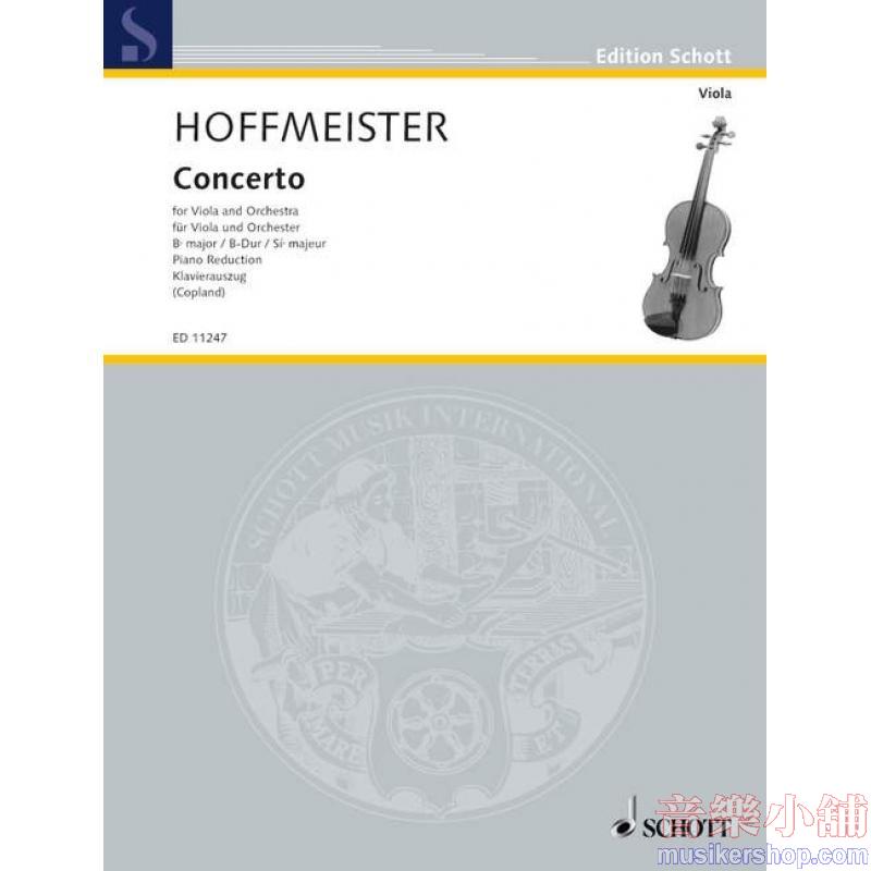 Franz Anton Hoffmeister : Concerto B flat Major for Viola and Orchestra