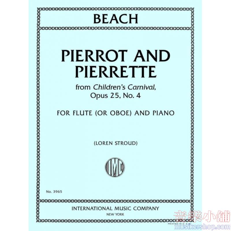 Amy Beach : Pierrot and Pierrette , Op. 25, No. 4 (arr. for flute / oboe & piano)