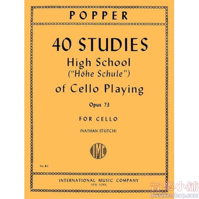 David Popper : High School of Cello Playing, Op. 73 Cello