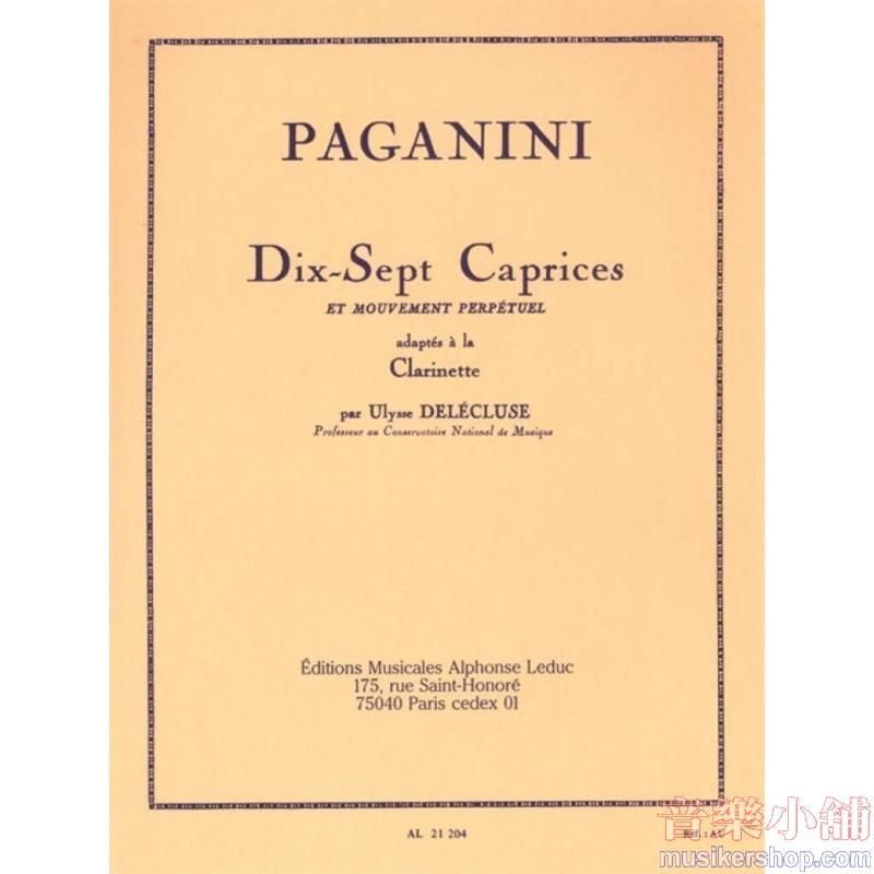 Niccolò Paganini : 17 Caprices for Clarinet