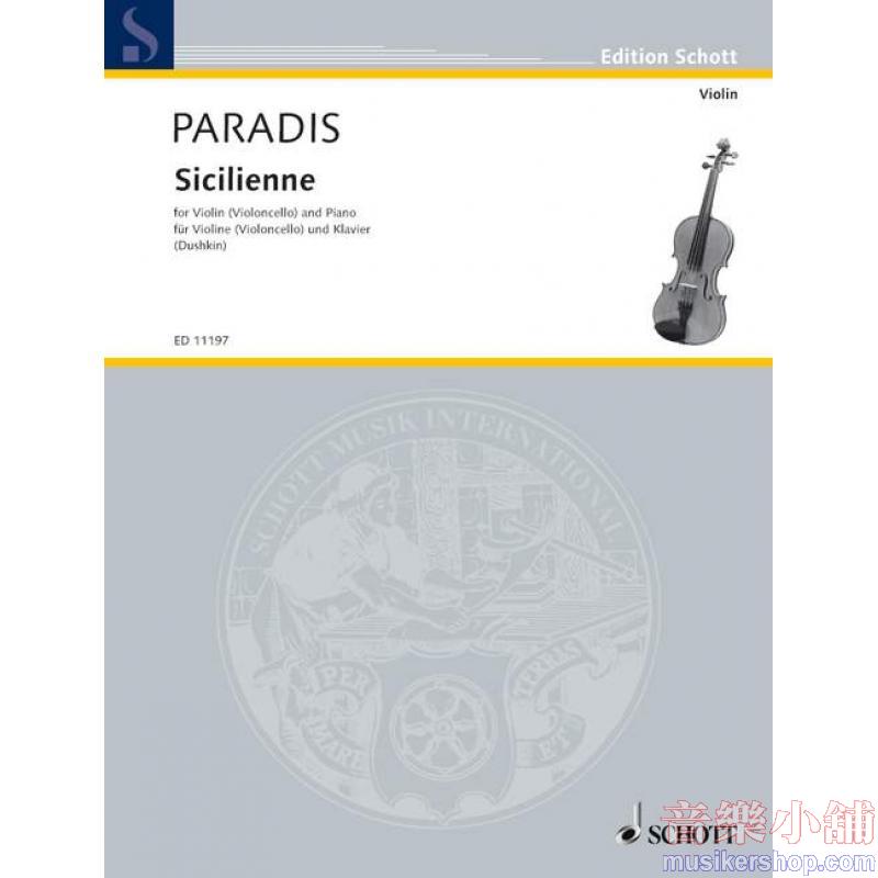 Paradis : Sicilienne for Violin (or Cello) and Piano