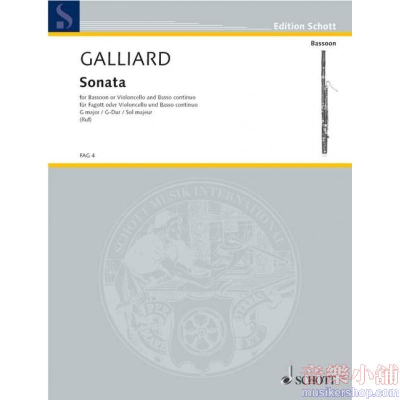 Johann Ernst Galliard : Sonata in G major for Bassoon (Cello) and Basso Continuo